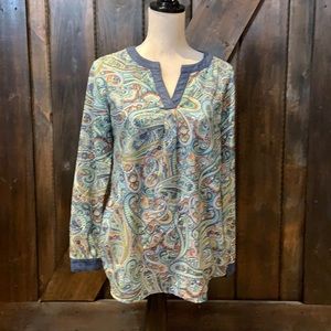Liz Claiborne colourful patterned blouse
